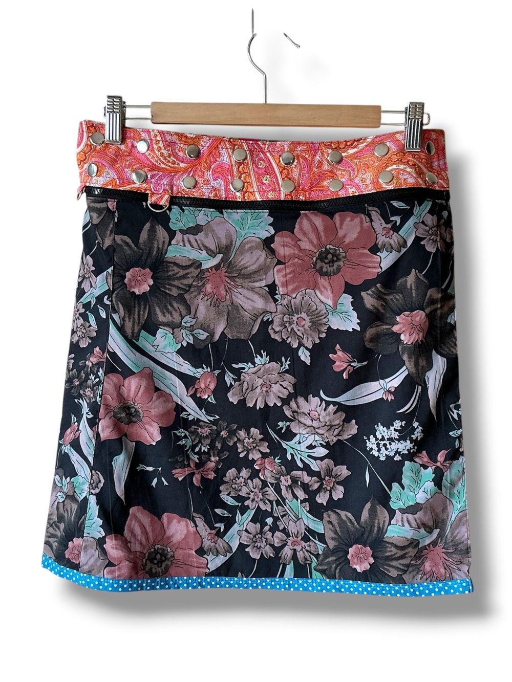 Zand Amsterdam Unique Reversible Wrap Skirt Multi- Print One Size
